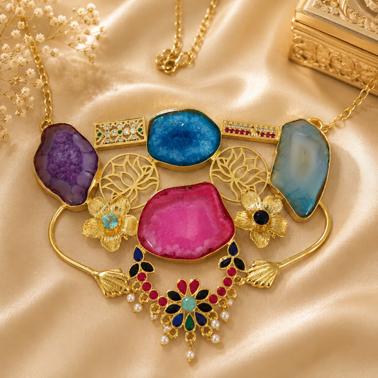 Rutvika  Raw Stone Statement Necklace