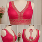 Zari Embroidered Soft Silk Blouse With Elbow Sleeves