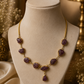 Nastya brown raw Stone & Hoop Statement Necklace Set
