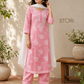 Niha Light Pink Soft Cotton Mulmul Chikankari Kurti & Palazzo Set