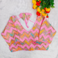 Pink Chevron Multi-Sequins & Thread Embroidered Georgette Blouse