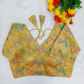 Golden Chevron Multi-Sequins & Thread Embroidered Georgette Blouse