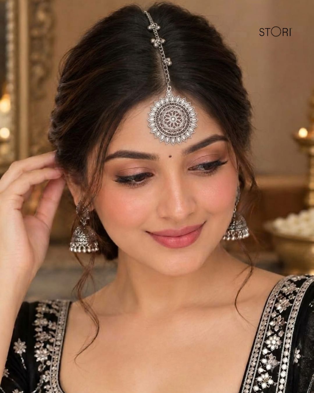 STORI Navaratri Special Oxidised MaangTika