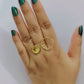 Golden Disc & Loop Statement Ring