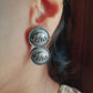 Coined Elephant Oxidised German Silver Earrings
