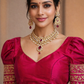 Embroidered Designer Puff Sleeves Blouse With Latkans