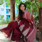 STORI Maroon Acrylic Saree