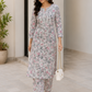 Niha Printed Floral Cotton Mulmul Chikankari Kurti & Palazzo Set