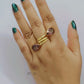 Purple Dual Stone Finger Ring