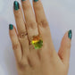 Dual Tone Glossy Stone Finger Ring
