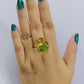 Dual Tone Glossy Stone Finger Ring