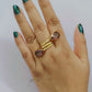Onion Pink Dual Stone Finger Ring