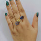 Blue Dual Stone Finger Ring