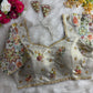 Pastel Shades Soft Silk Blouse With Hand Embroidery