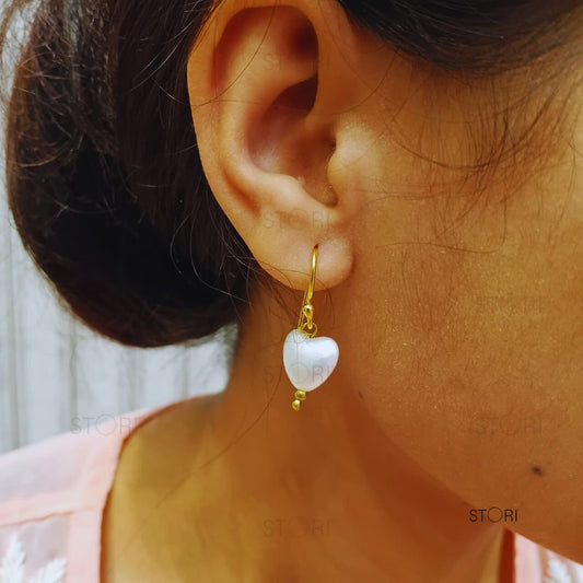 STORI Heart Pearl Daily Small Earrings