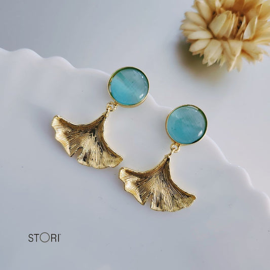 Sky Blue Monalisa Stone Earrings for Women Near Me- STORI