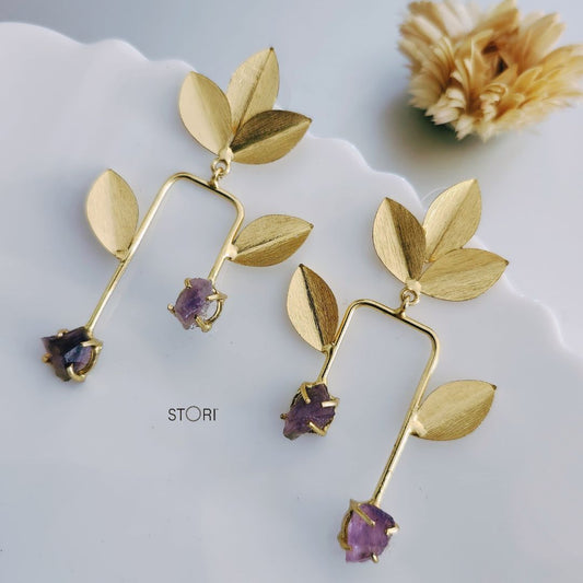 Amethyst Stone Earrings for Women Near Me- STORI