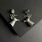 Antelope Oxidised Silver Statement Earrings