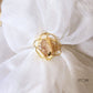Rose Quartz Raw Stone Rose Pattern Finger Ring