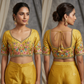 Floral Silk Thread & Zari Embroidered Designer Silk Blouse1