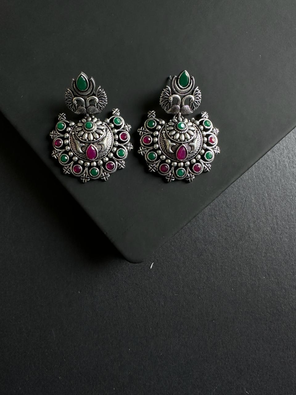 Shuchi Chandbali German Silver Earrings