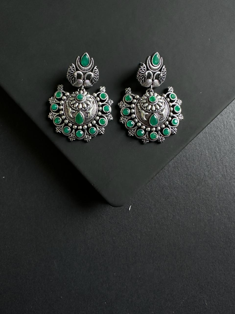 Shuchi Chandbali German Silver Earrings