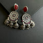 Red Shivanya 3-Layered Jhumki Earrings