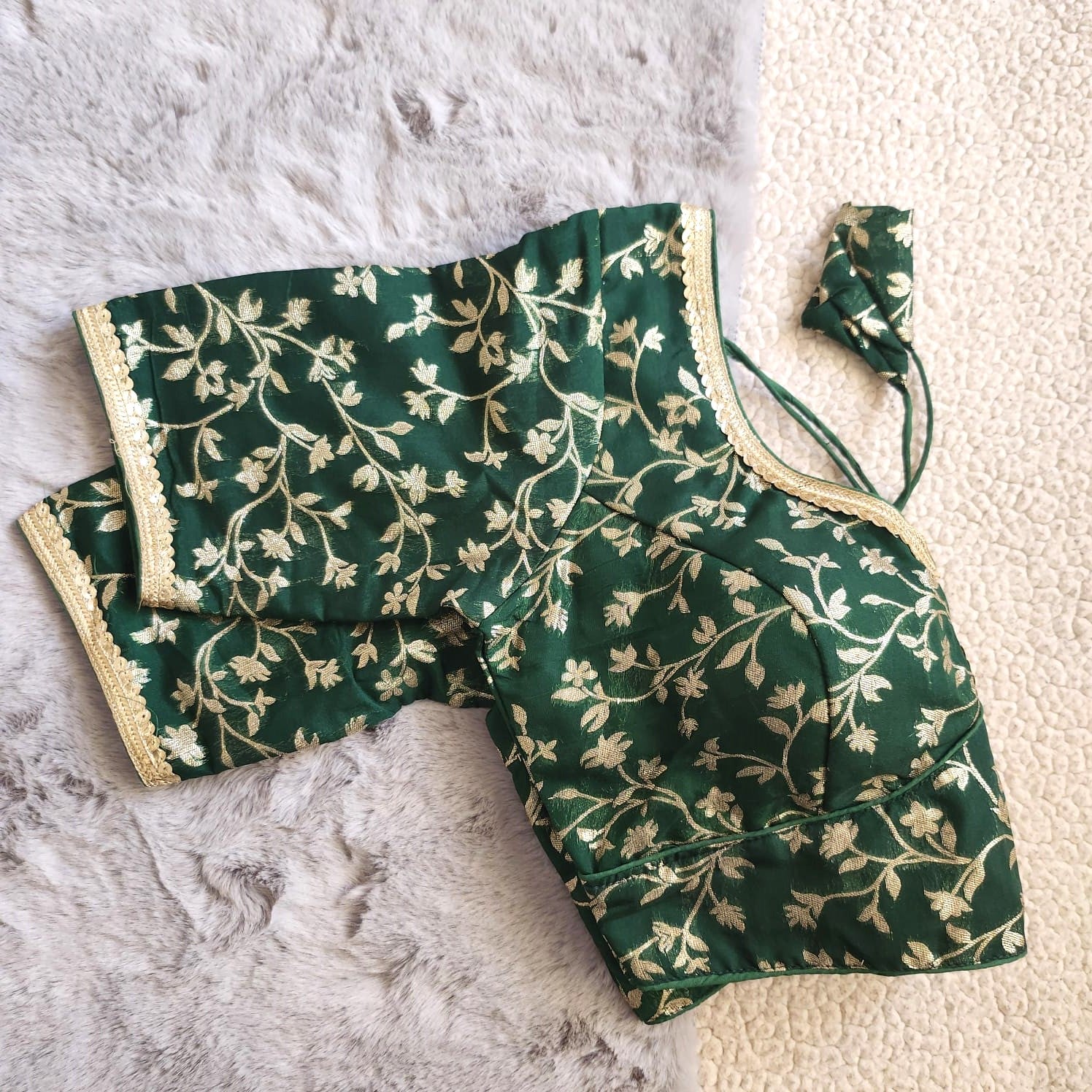 Green Banarasi Silk Blouse 