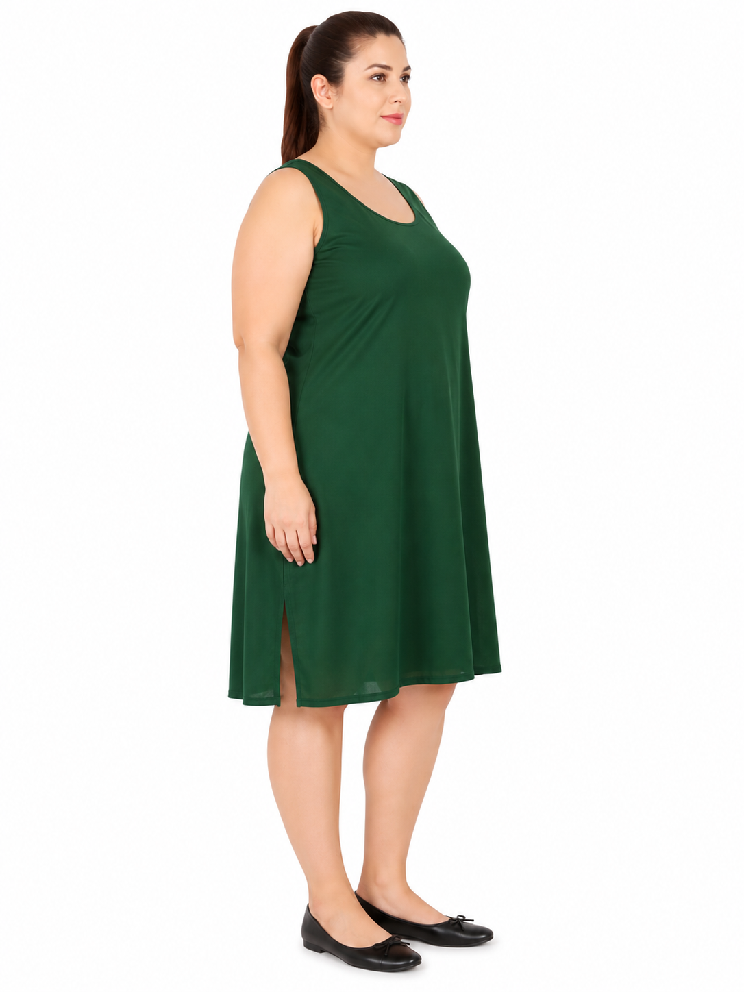 Green Cotton Long Inner Slip Plus Size2