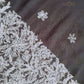 Black Adah Half Jaal Hand Embroidered Lucknowi Chikankari Saree