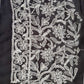 Black Adah Half Jaal Hand Embroidered Lucknowi Chikankari Saree