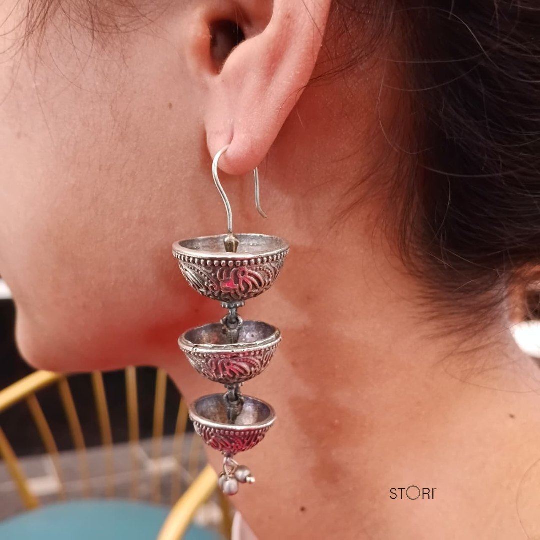 STORI Layered Silver Earrings