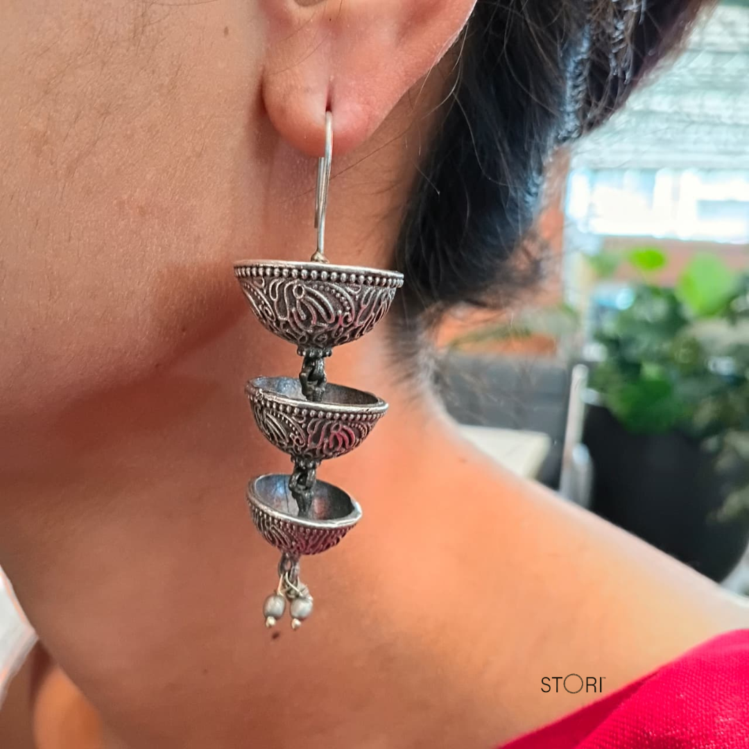 STORI Layered Silver Earrings