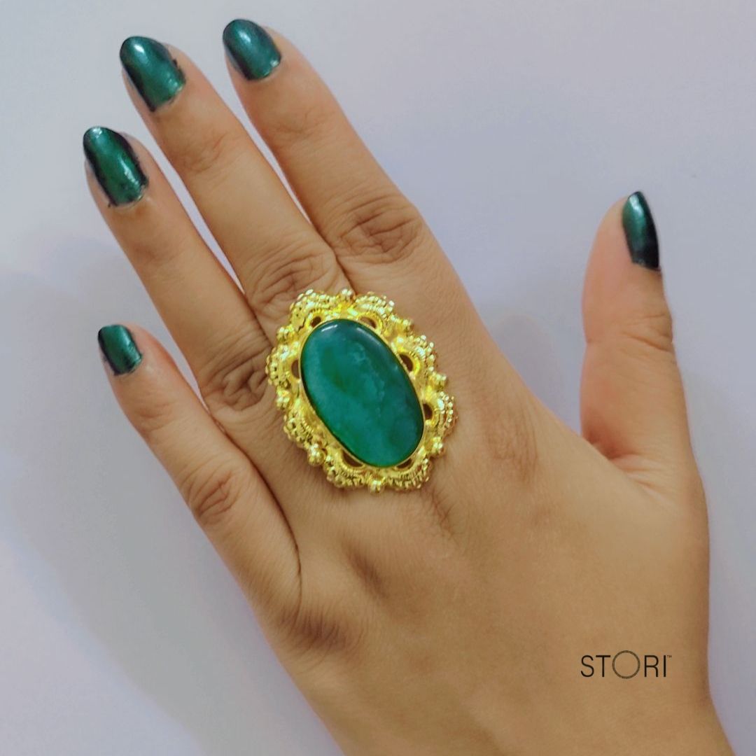 Green Opal Finger Ring
