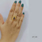 Amethyst Raw Stone Rose Pattern Finger Ring