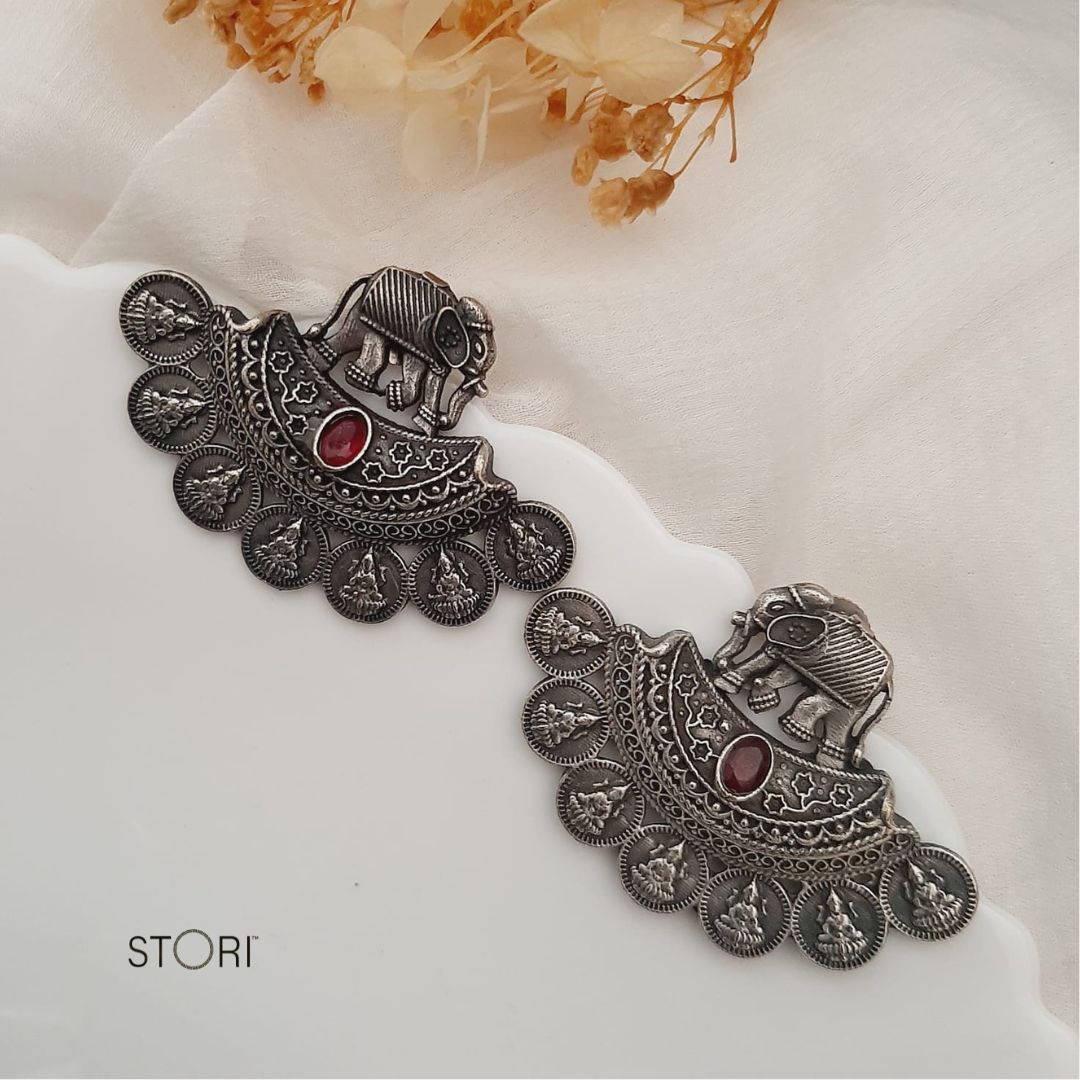 Handmade German Silver Earrings With Silver Polish Online - STORI