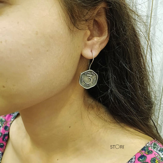 Antique 3-Paisa Statement Earrings