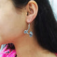Retro Scooter Oxidised Silver Statement Drop Earrings
