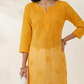 Havoka Mustard Yellow Georgette Tone-to-Tone Chikankari Kurti With Inner