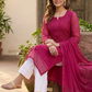 Havoka Georgette Tone-to-Tone Chikankari Kurti With Inner