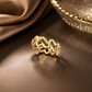 Heart Shape Golden Polish Finger Ring