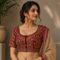Heavy Embroidered Designer Velvet Bridal Blouse - Plus Size