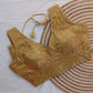 Gold Sequin Embroidered Sleeveless Phantom Silk Readymade Blouse