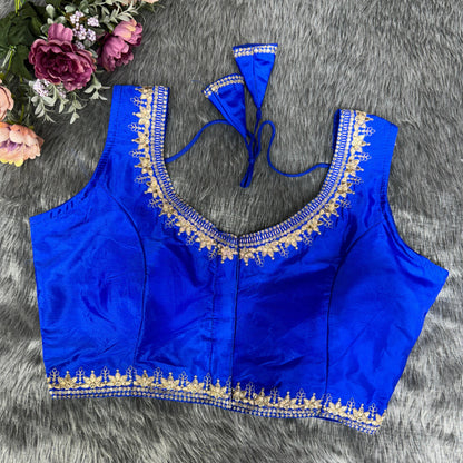 Pattu Silk Blouse With Zari Embroidery