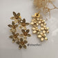 Cory Floral Cluster Golden Statement Earrings