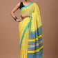Appu Printed Bright Yellow Handloom Cotton Mulmul Saree