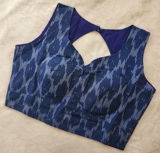 Indigo Blue Cotton Blouse