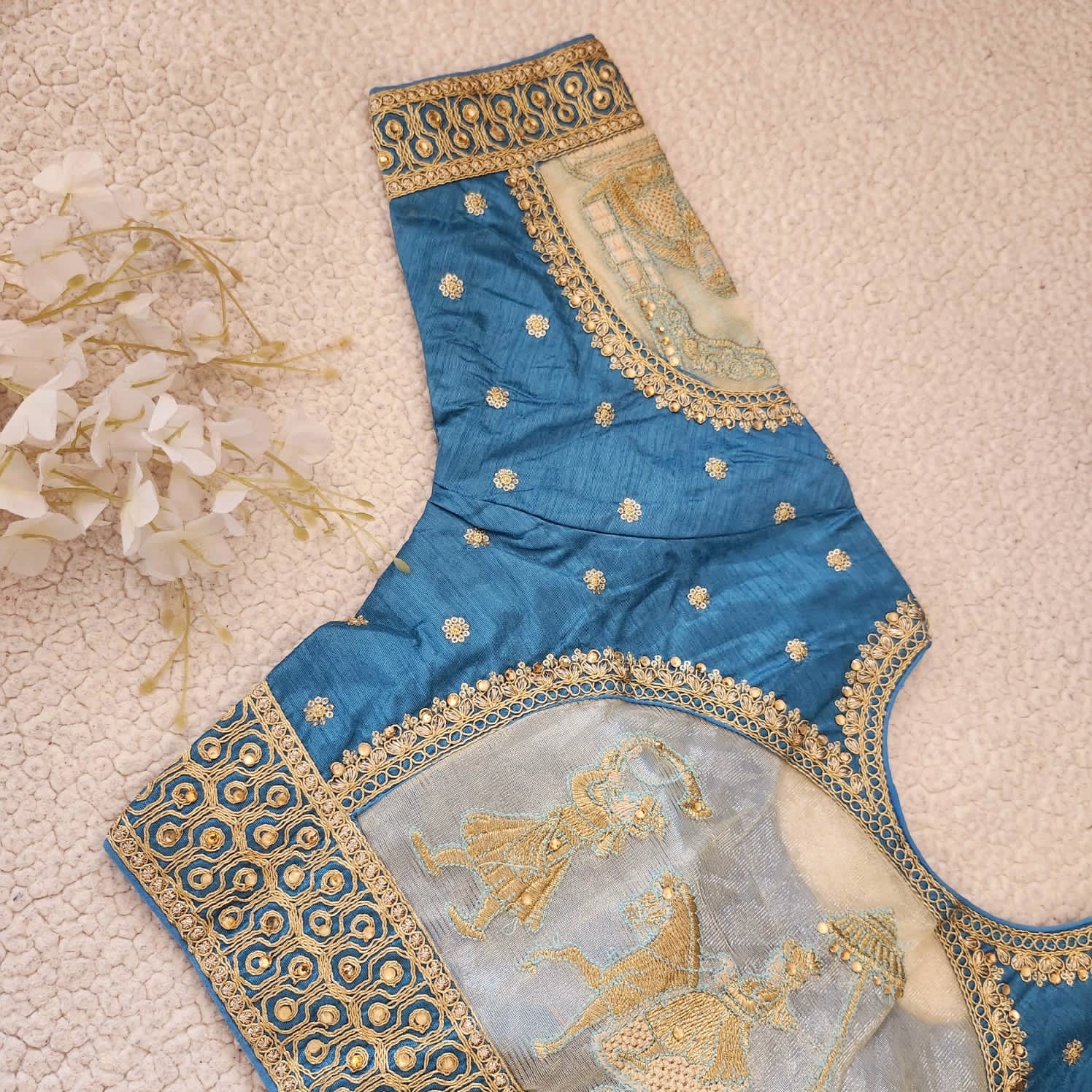 Doli Embroidered Phantom Silk Readymade Blouse
