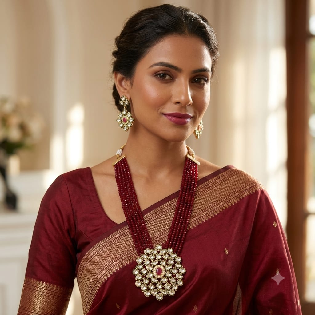 Gauri Kundan Necklace with Earrings