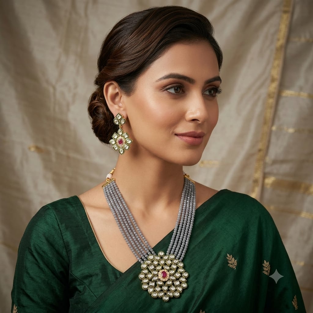 Gauri Kundan Necklace with Earrings